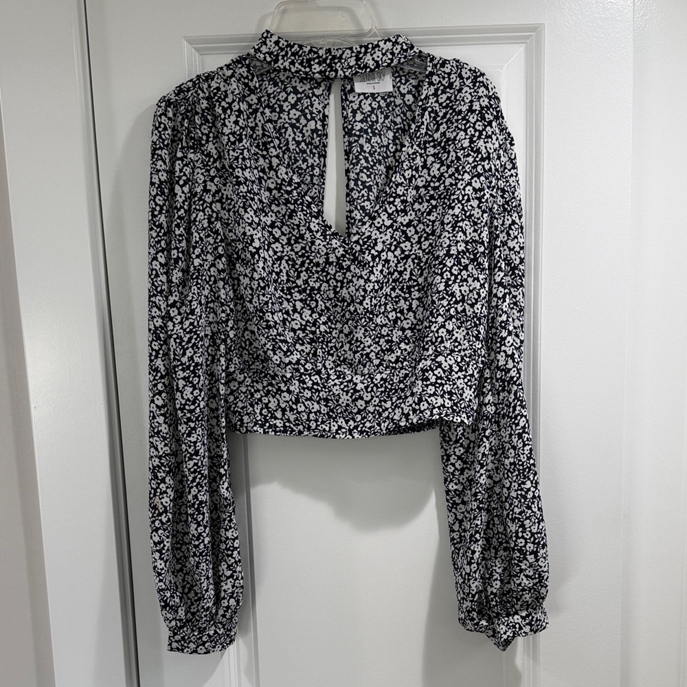 Sienna Sky Black and White Floral Blouse